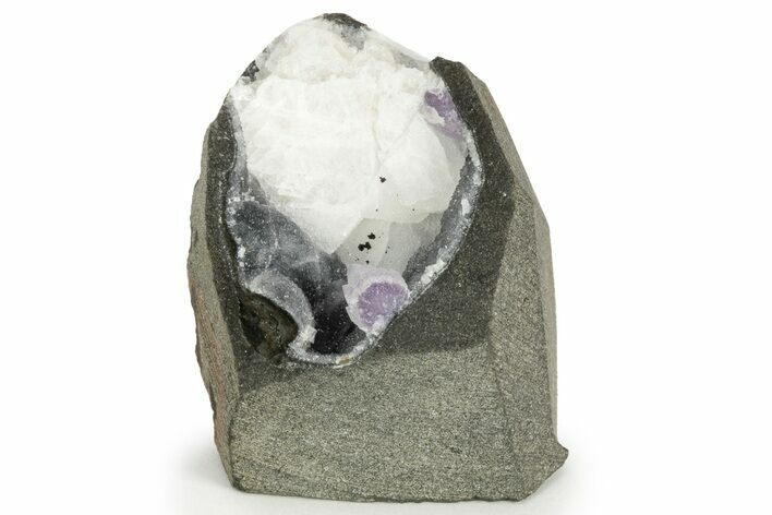 Amethyst and Barite Crystals in Basalt - India #220085